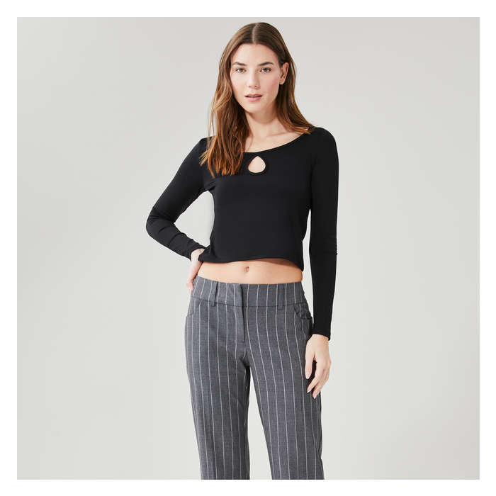 Aux Femmes Pantalon évasé à rayures fines
